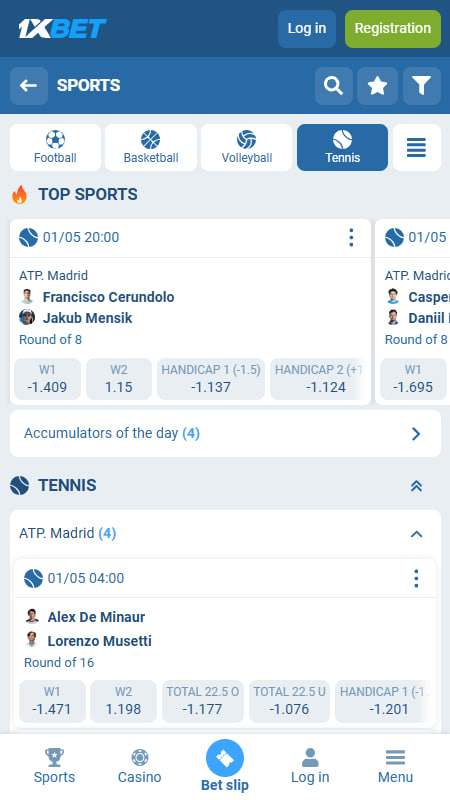 1xBet Tennis Bookmaker In Indonesia