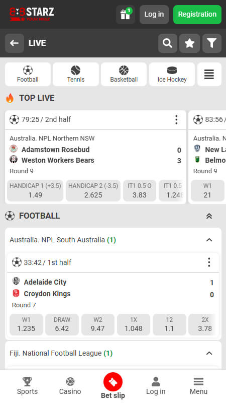888starz Bookmaker Live betting