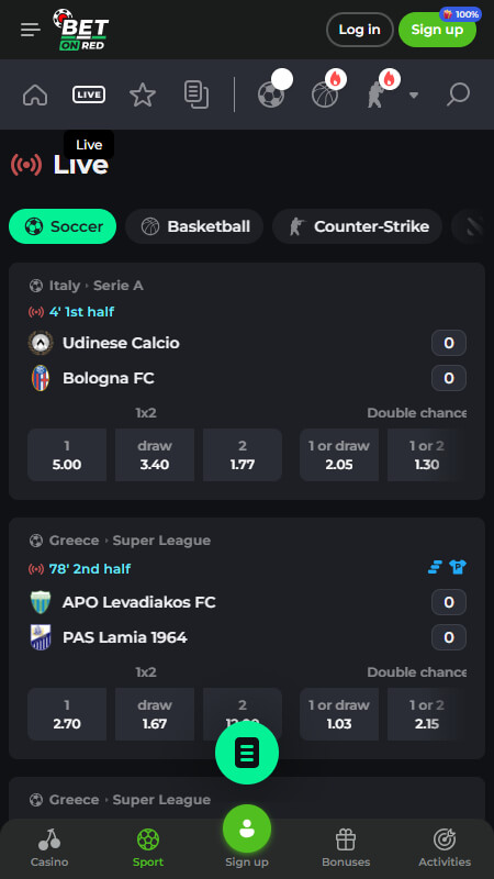BetOnRed Bookmaker Live betting Nigeria