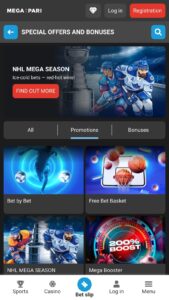 Megapari bonuses and promotions