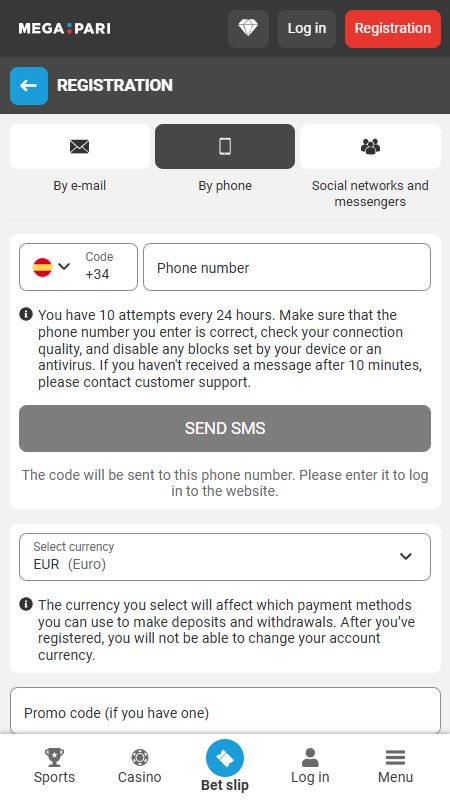 Creating an account on Megapari