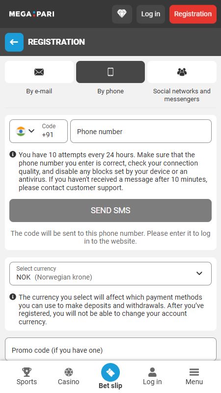 Creating an account on Megapari