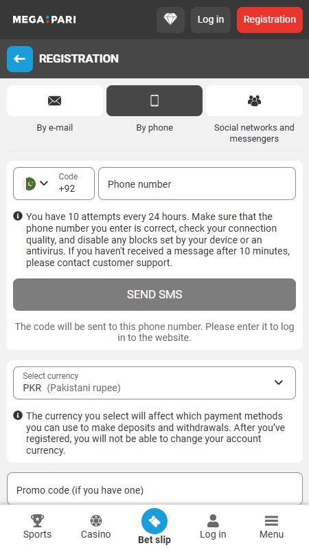 Creating an account on Megapari