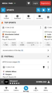 megapari betting page