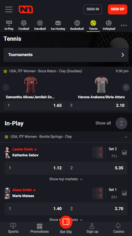 N1Bet Tennis Bookmaker in Germany 