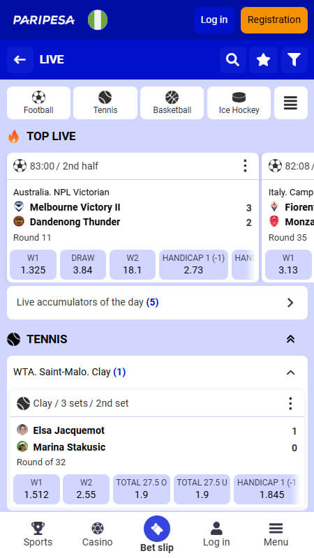 Paripesa Bookmaker Live betting Nigeria