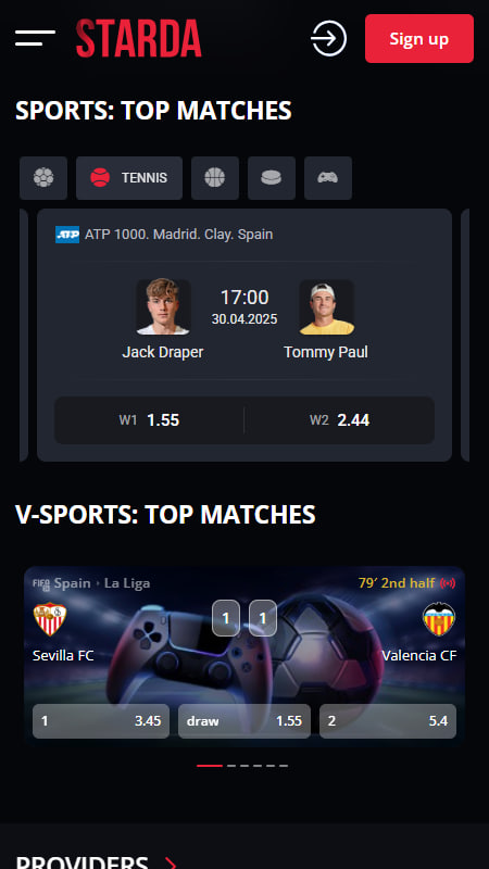Starda Tennis Bookmaker in Australia