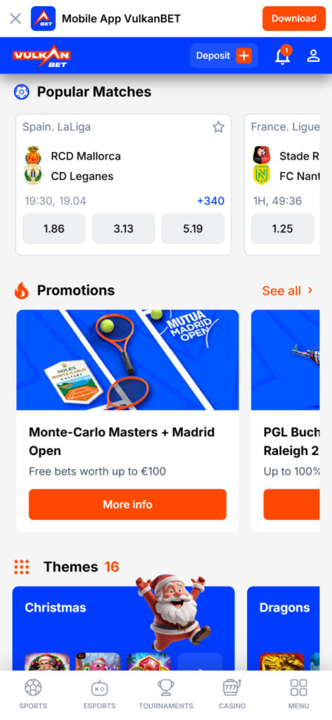 Vulkanbet Main Page Usability