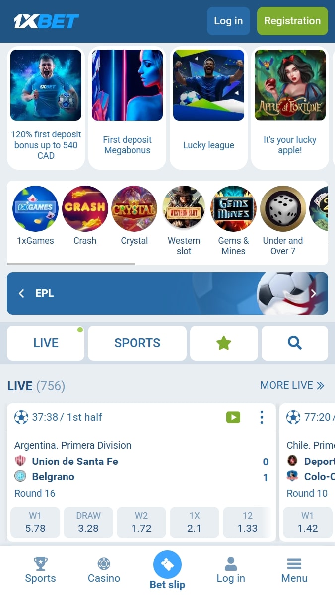 1xbet bookmaker Main Page Canada