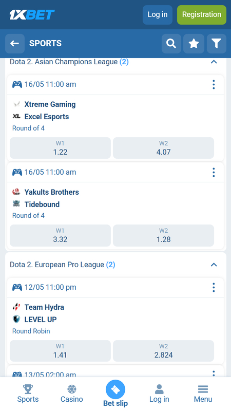 1xBet Bookmaker Dota 2 betting