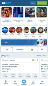 1xBet bookmaker homepage