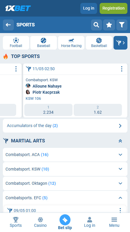 1xbet UFC Bookmaker in France