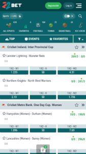 Bookmaker to bet on Cricket today