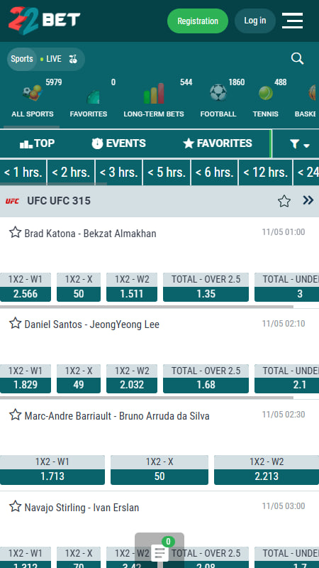 22Bet UFC Betting in Romania