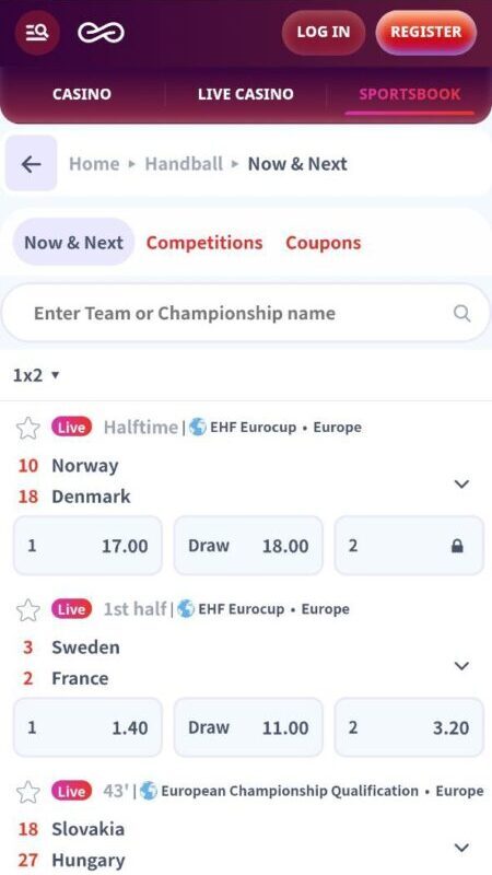 Casino Infinity handball betting in the UK