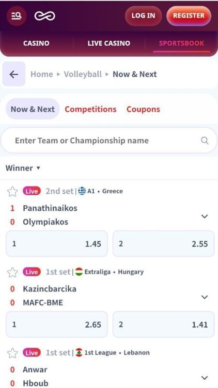 Casino Infinity volleyball betting in the UK