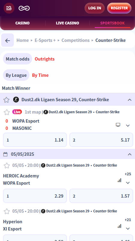 Casino Infinity Bookmaker CS:GO betting