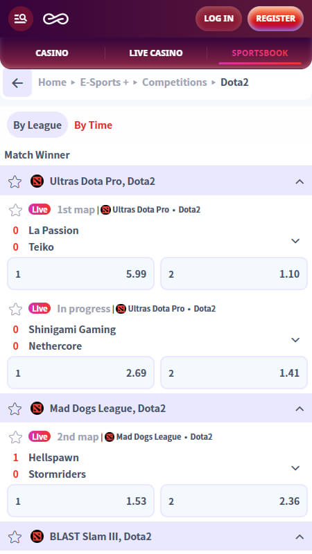 Casino Infinity Bookmaker Dota 2 betting