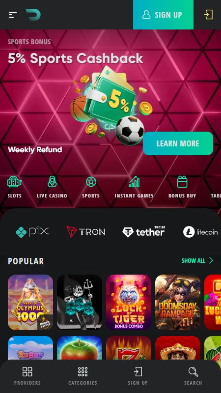 Drip bookmaker homepage
