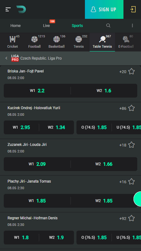Drip table tennis betting in India