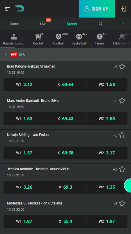 Drip Bookmaker UFC betting