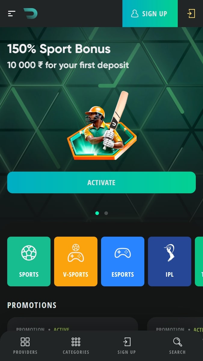 Welcome bonus for betting at Drip Casino