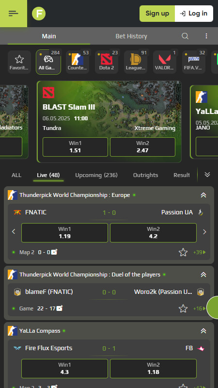 Fresh Bookmaker eSports betting