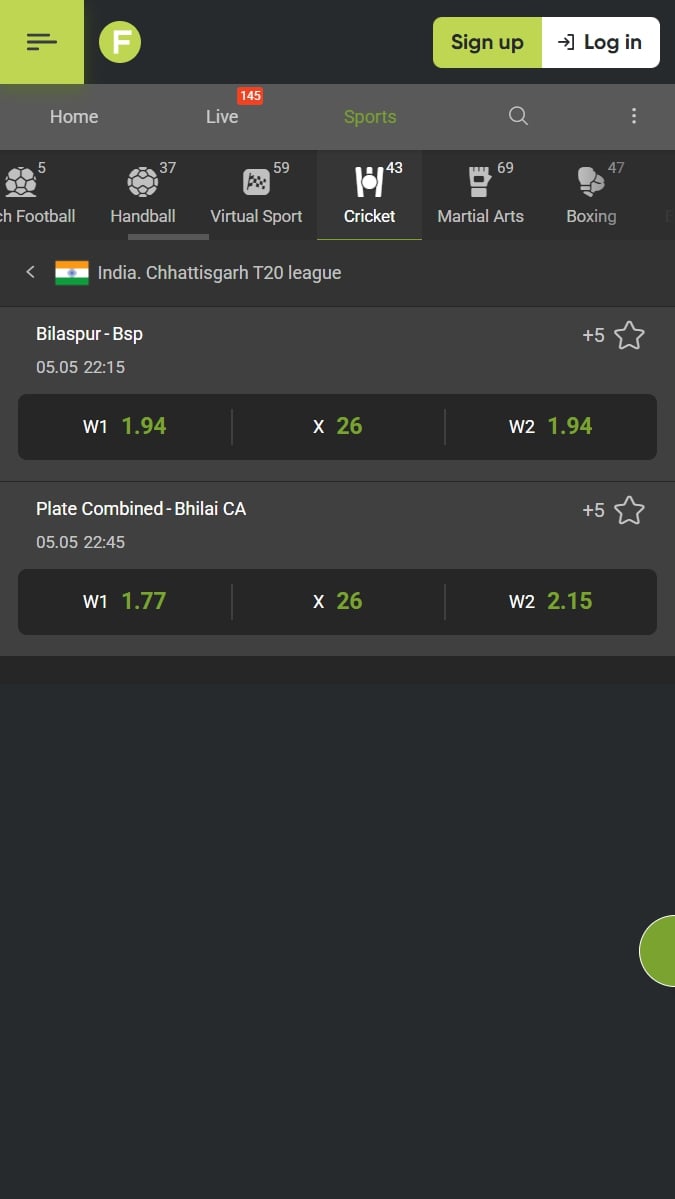 Fresh Cricket Betting Page