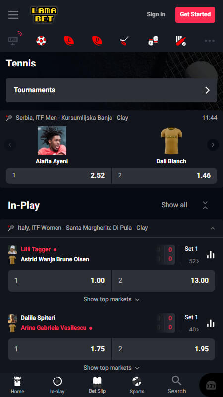 Lamabet Bookmaker tennis betting