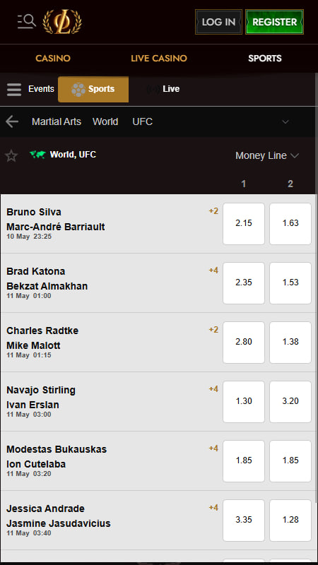 Legiano UFC Bookmaker in Spain