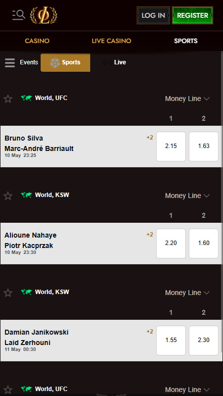 Legiano UFC Bookmaker in France