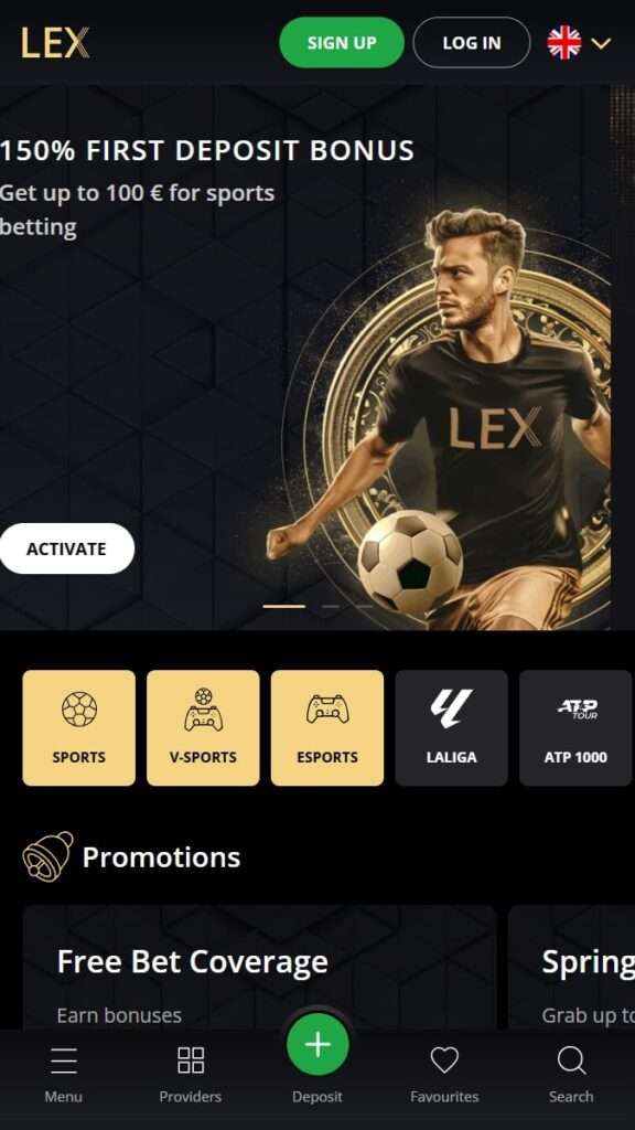 Lex Casino sportsbooks homepage