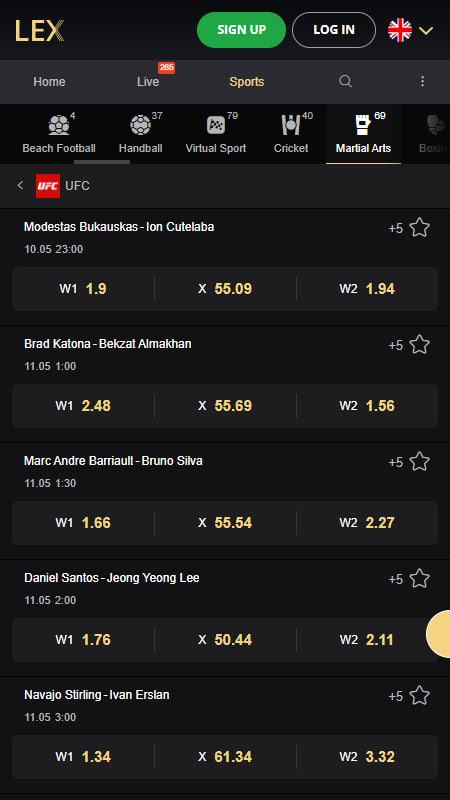 Lex UFC betting in Japan