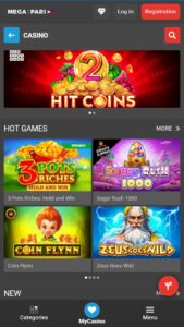 Megapari Casino website