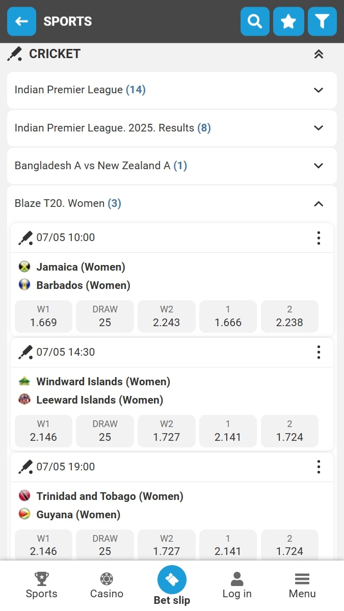 Megapari Cricket Betting Page 