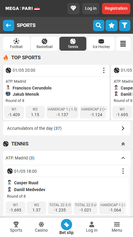 MegaPari Tennis Bookmaker In Indonesia   