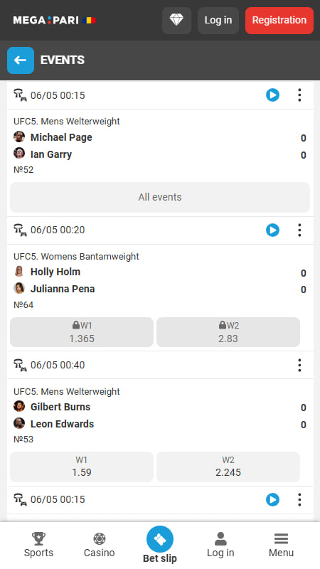 Megapari UFC Betting in Romania