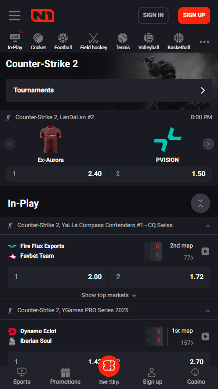 N1Bet Bookmaker CS:GO betting