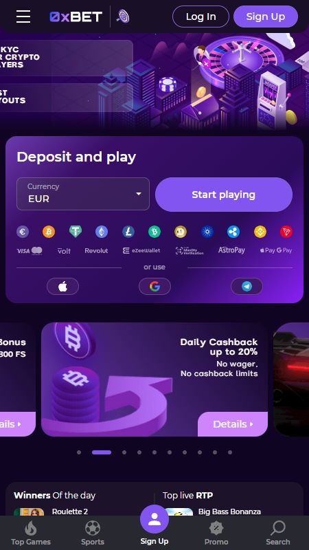 0xbet bookmaker homepage