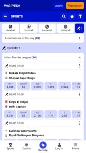 online cricket betting at Paripesa