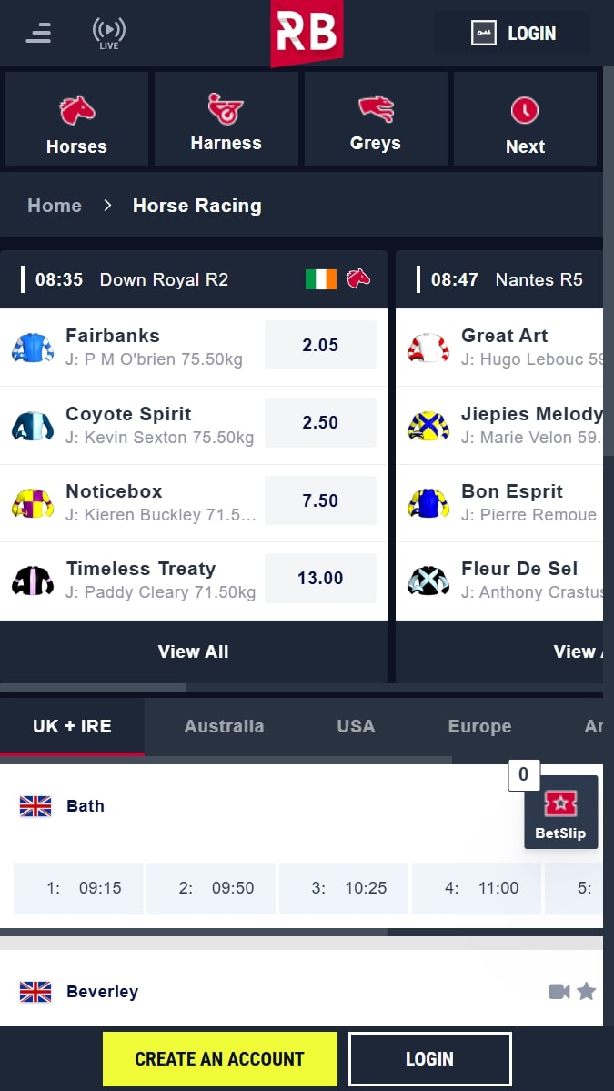 Rabona Australia popular horse racing betting