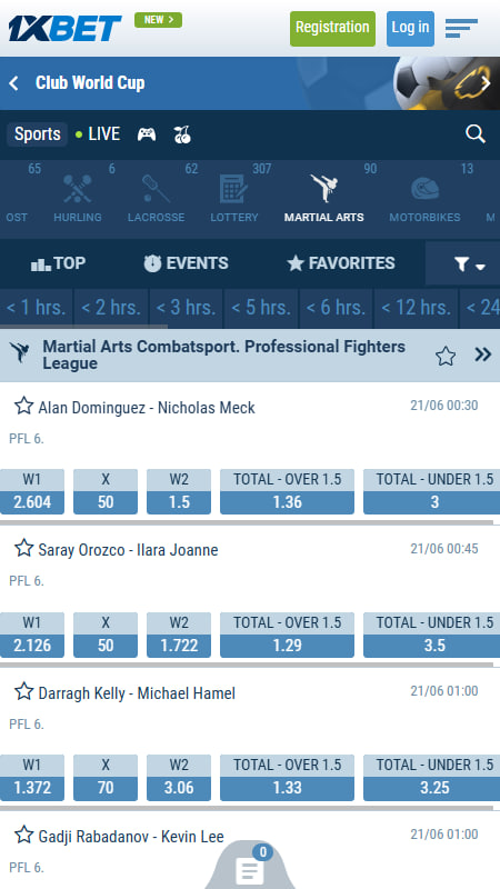 1xBet UFC Bookmaker for Pakistani players