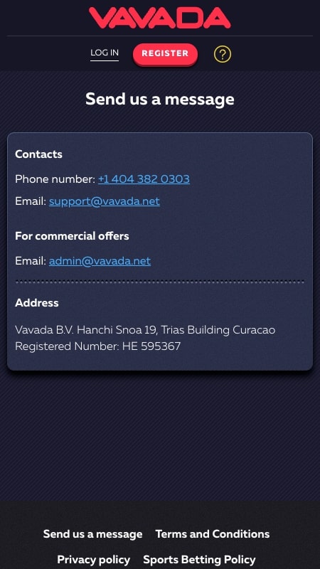 Vavada customer support