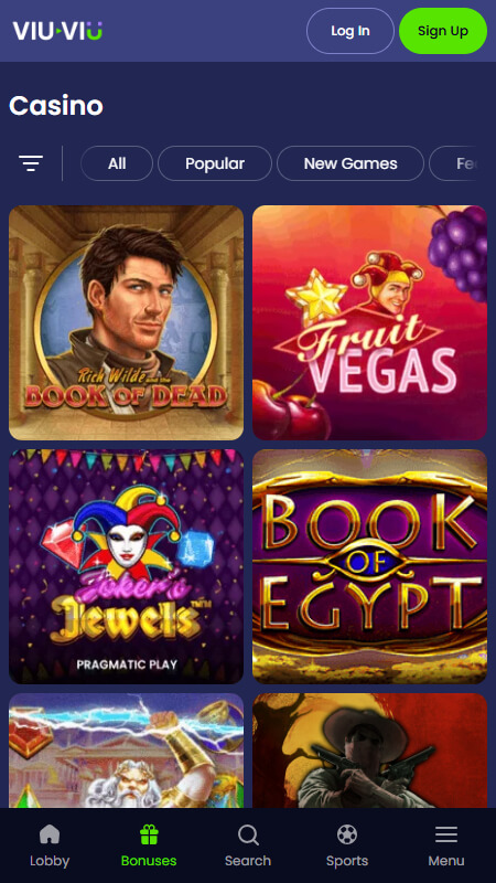 Viu Viu casino games