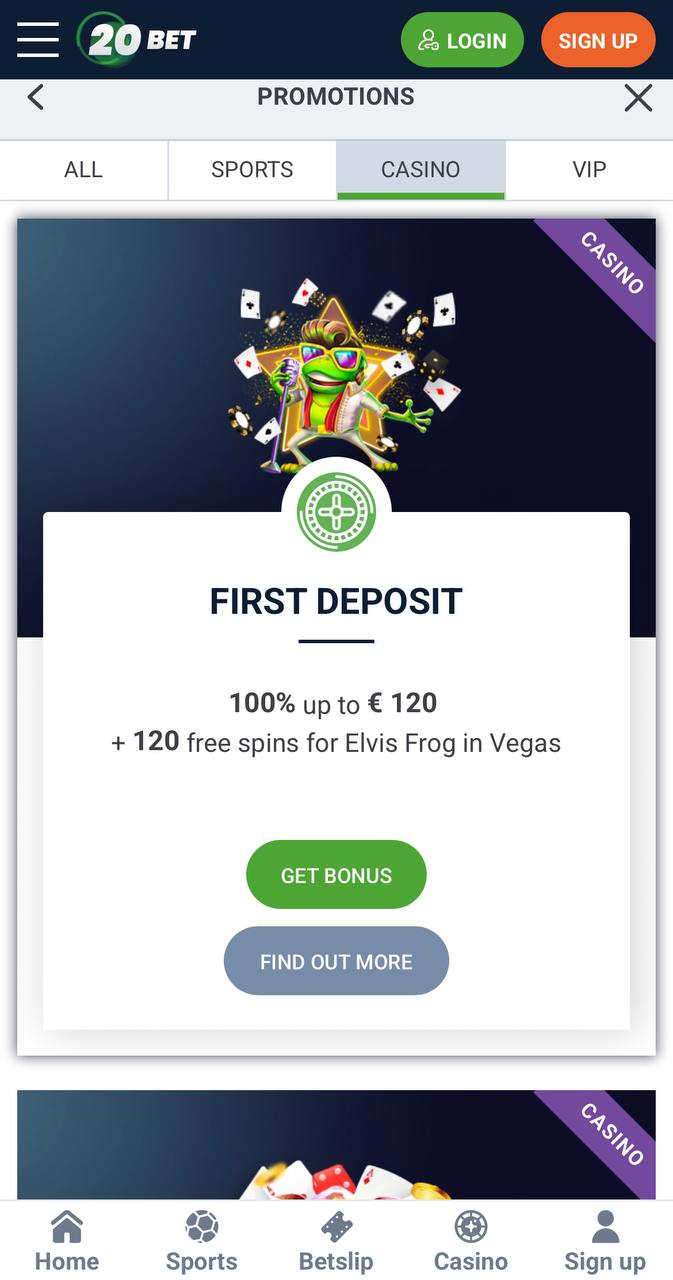 20bet Bonuses and Promotions
