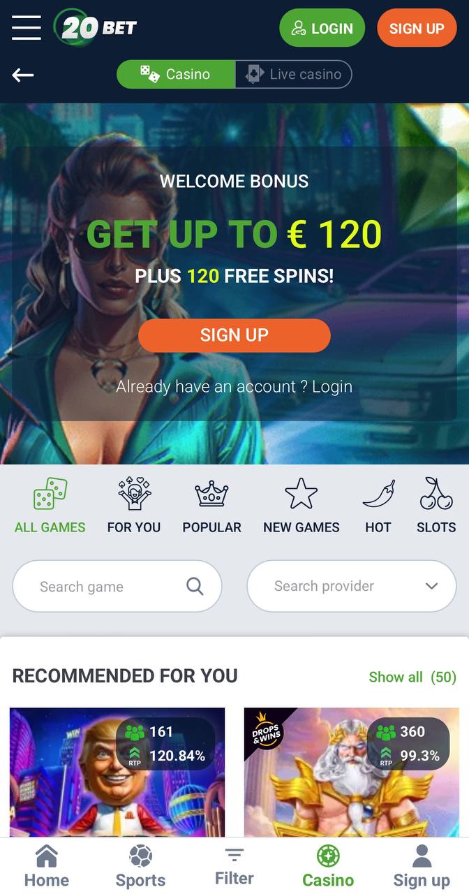 20bet Main Page