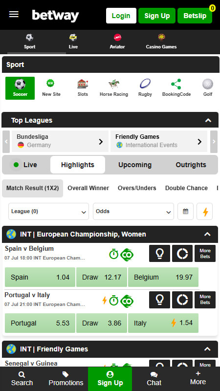 Betway Bookmaker sports betting