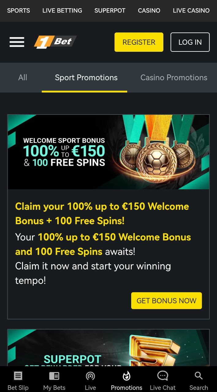 Bonuses and Promotions 1bet