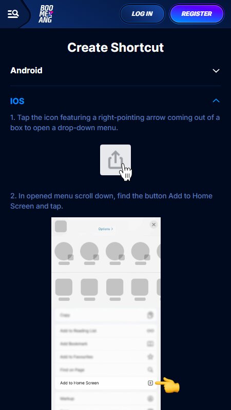 Boomerang Bet apps shortcut
