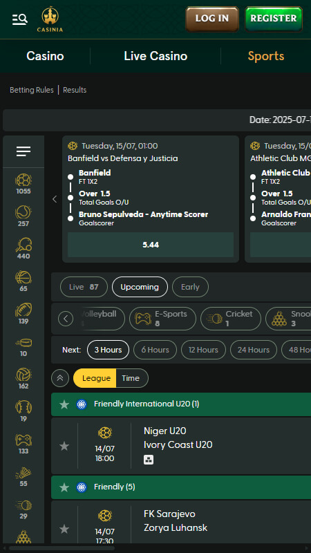 Casinia Bookmaker sports betting
